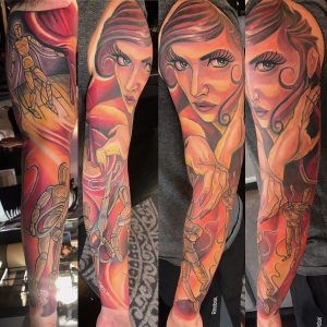 St Pete Tattoo Puppet Marionette Sleeve by J Michael Taylor