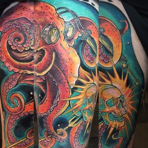 St Pete Tattoo J Michael Taylor Octopus with skull