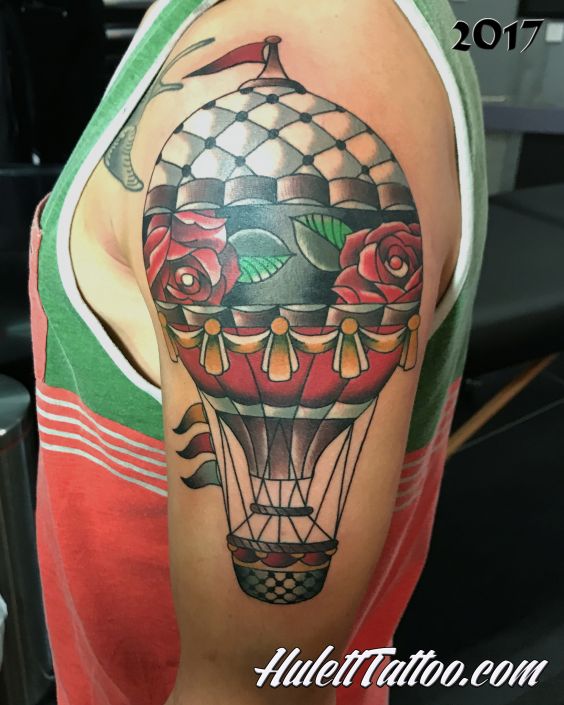 St Pete tattoo Hot Air Balloon by Jeremy Hulett