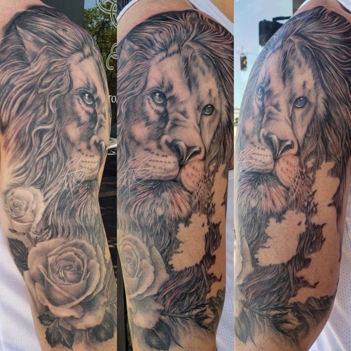 Realistic Lion St Pete Tattoo