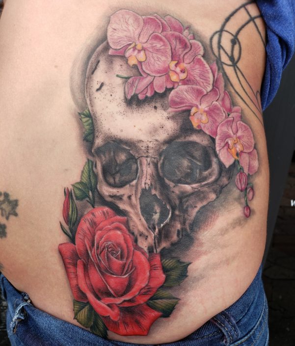 Skull and Roses St Pete Tattoo