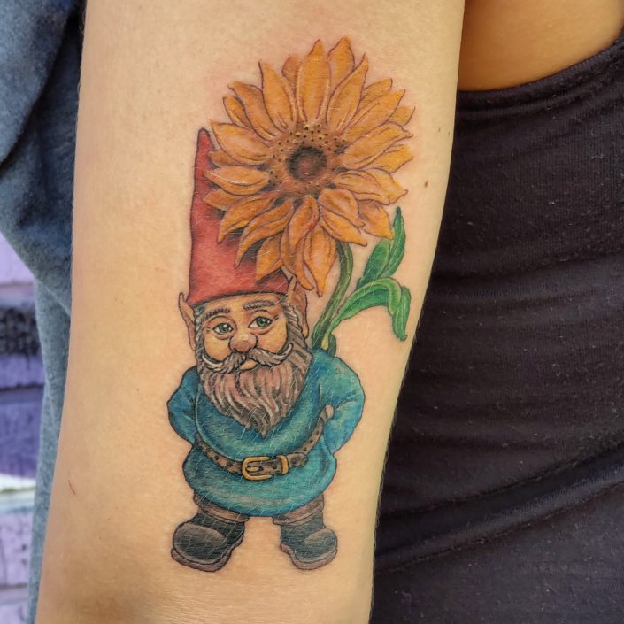 Sunflower Gnome St Pete Tattoo